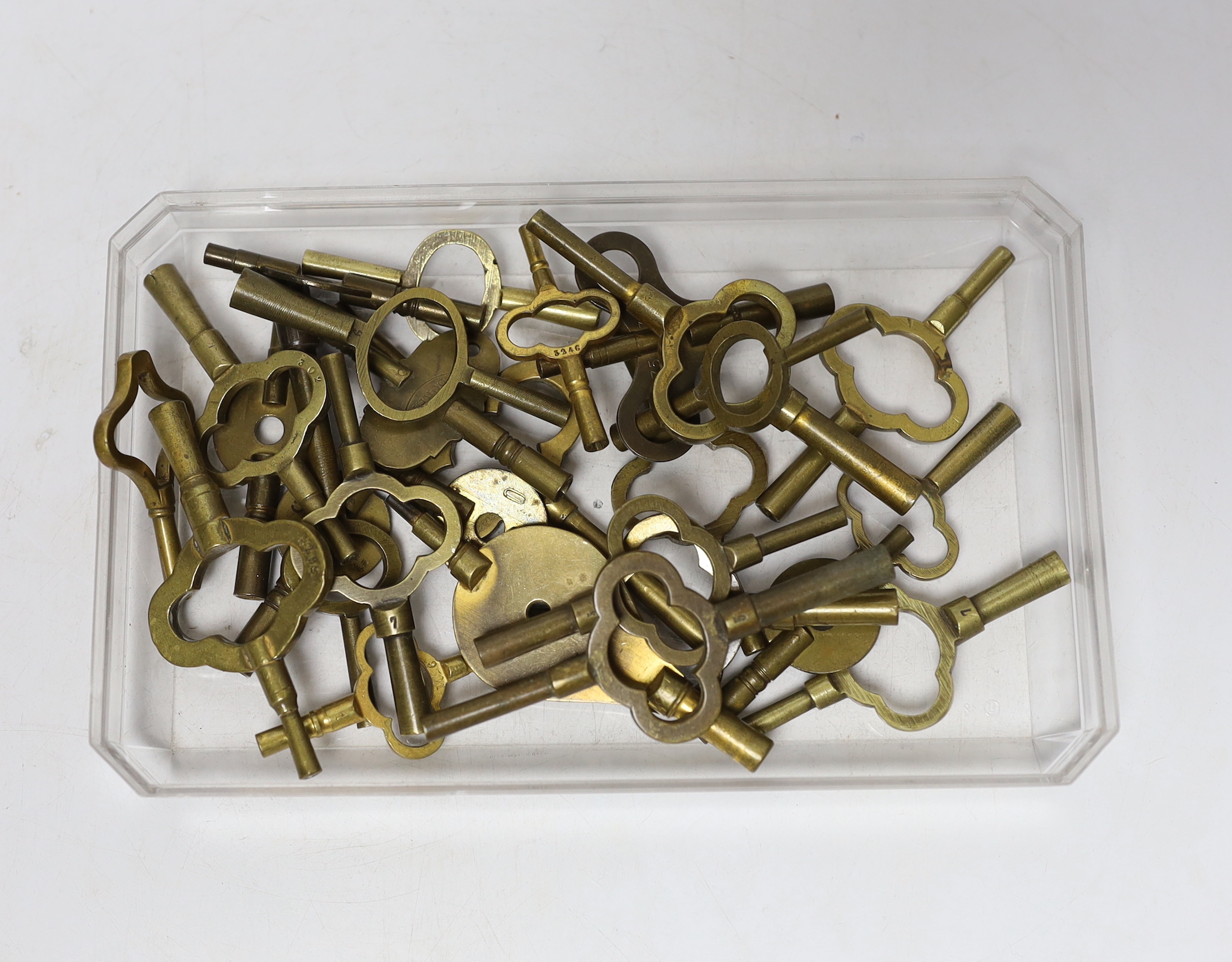 A quantity of carriage clock keys
